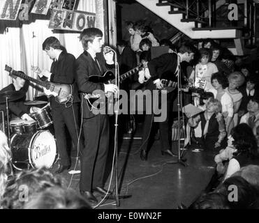 I Beatles hanno in concerto al Cavern Club Foto Stock