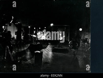 I Beatles le riprese di un video musicale a EMI Studios Foto Stock