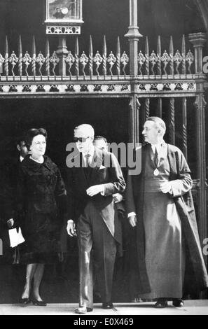 Il Duca e la Duchessa di Windsor ai funerali della Principessa Maria Foto Stock