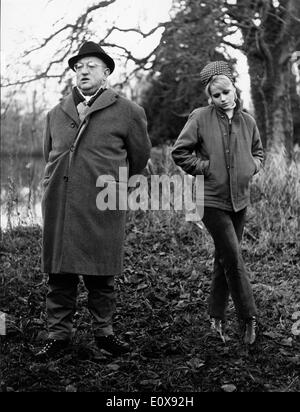 L'attrice Jane Fonda con co-star di 'La Curee' Jacques Monod Foto Stock