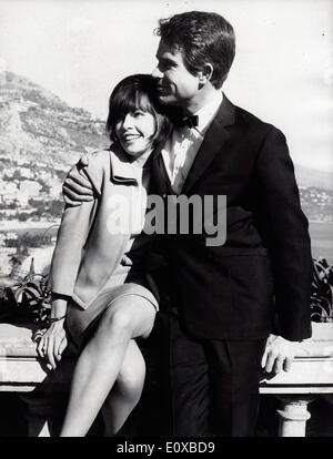 Warren Beatty e Leslie Caron a Monte Carlo Foto Stock