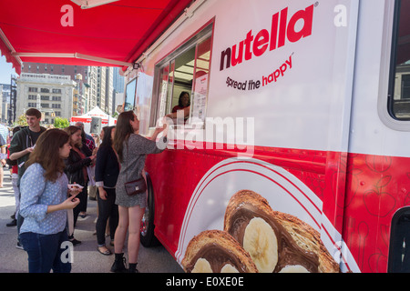 La Nutella evento di branding e promozione a Madison Square di New York Foto Stock