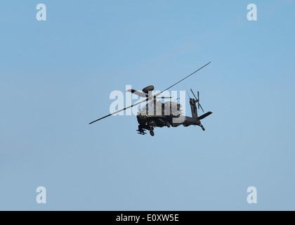 British Army air corps AgustaWestland WAH-64D / Apache Longbow AH1 elicottero d'assalto.Essex, Regno Unito Foto Stock