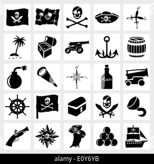 Icona vettore impostare la pirateria Foto Stock