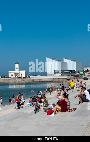 Lucertole da mare sul nuovo lungomare in Margate, Kent. Foto Stock