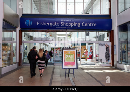 Ingresso fishergate shopping center Preston LANCASHIRE REGNO UNITO Foto Stock