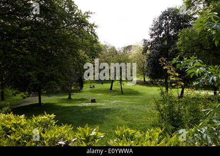 Parco aperto in Piazza Winckley cittadina georgiana pianificazione Preston LANCASHIRE REGNO UNITO Foto Stock