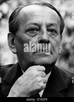 ANDRE MALRAUX (Novembre 3, 1901 Novembre 23, 1976) un autore francese, avventuriero e statista francese della politica e della cultura. Foto Stock