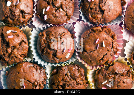 Primo piano della dolce muffin al cioccolato Foto Stock