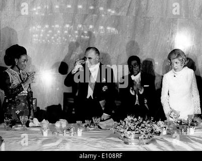 Presidenti Georges Pompidou e Felix Houphouet-Boigny Foto Stock