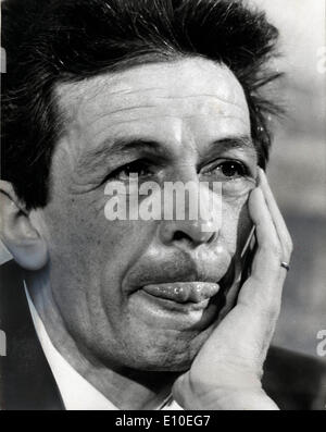 Il partito comunista leader Enrico Berlinguer in una riunione Foto Stock