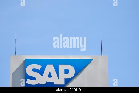 Vista esterna sulla sede di tedesco il gigante del software SAP a Walldorf, Germania, 20 maggio 2014. La società di software mantiene la sua assemblea generale del 21 maggio. Foto: Uwe Anspach/dpa Foto Stock