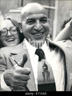 Giugno 06, 1976 - Telly Savalas Kojak è aggiudicato &pound;34.000 danni nella sua causa per diffamazione intentata contro il quotidiano Mall: Telly Savalas, Foto Stock