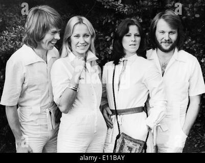 Gruppo Pop ABBA on tour promozionale Foto Stock