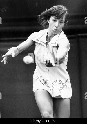 Martina Navratilova compete a Wimbledon Foto Stock