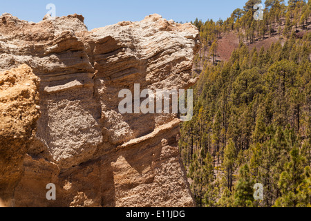 Il Paisaje Lunar, o paesaggio lunare zona vicino a Vilaflor, Tenerife, Isole Canarie, Spagna. Foto Stock