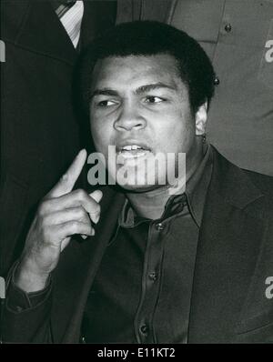 Gen 01, 1979 - Muhammad Ali visto durante la sua conferenza stampa prima della proiezione del film Foto Stock