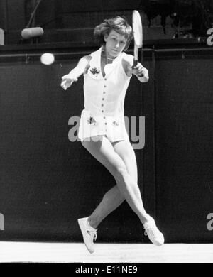 Martina Navratilova compete a Wimbledon Foto Stock