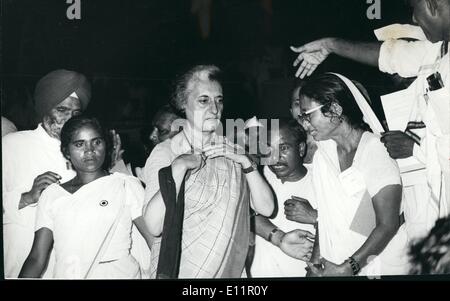 Sett. 09, 1979 - La signora Indira Gandhi, ex Primo Ministro dell'India in tutta l India Safai Karamchari Congresso tenutosi a Talkatora Foto Stock