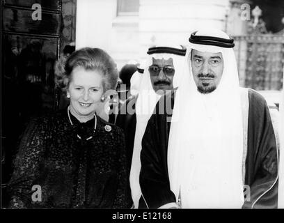 Il Primo Ministro Margaret Thatcher con King Khalid Foto Stock