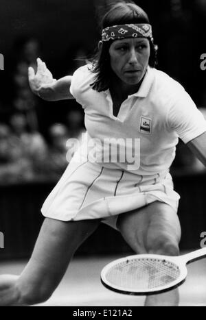 Martina Navratilova compete a Wimbledon Foto Stock