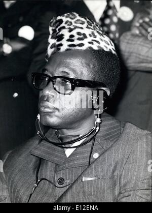 21 dicembre 2011 - Mobutu Sese Seko Kuku Mgbendu Wa Za Banga, presidente dello Zaire. Nato il 1930. Istruite e Leopoldville Coquilhatville. Il segretario di Stato per la difesa nazionale 1960. Capo del Personale, Comandante in Capo, 1961. Presidente, 1965. Foto di Camerapix, Nairobi. Foto Stock