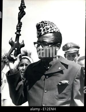 21 dicembre 2011 - Mobutu Sese Seko Kuku Mgbendu Wa Za Banga, presidente di Zaira, nato 1930. Istruite e Loopoldville Coquilhatville. Il segretario di Stato per la difesa nazionale, 1960. Capo del Personale, 1960. Comandante in Capo, 1961. Presidente 1981. Foto Stock