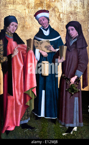 Santi Cosma e Damiano e Pantaleon ca. 1455 Master della visione di San Giovanni Colonia ca. 1450-80 il tedesco in Germania Foto Stock