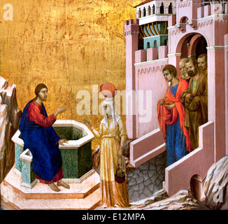 Cristo e la Samaritana 1310-11 Duccio di Buoninsegna 1278 Siena 1319 Italia Italiano Foto Stock