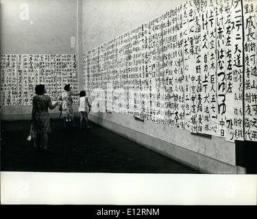 Febbraio 24, 2012 - Kyoto Giappone; Calligraphy ad Municipal Art Museum Foto Stock