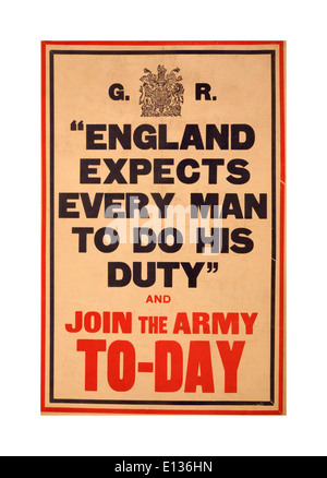 WW1 assunzione poster di propaganda nel 1914 REGNO UNITO Foto Stock
