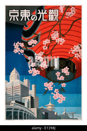 1920's Japaneses vintage poster di promozione città di Tokyo in Giappone Foto Stock