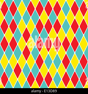 Arlecchino particol-colorato modello senza giunture 4.0. Colore brillante sfondo decorativo illustrazione vettoriale. Foto Stock