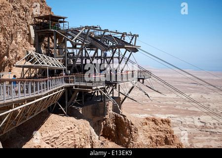 Stazione della Funivia a Masada, Israele Foto Stock