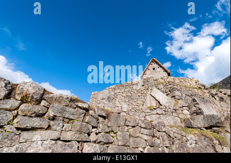 Guardiola in Machu Picchu, Ande, Valle Sacra, Perù Foto Stock