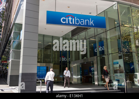 Sydney Australia,citibank,banca,ramo,fronte,ingresso,AU140311003 Foto Stock