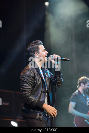 CORDOBA, Spagna 16 Maggio: Dani Martin durante il loro tour di concerti in Cordoba. Il teatro Axrquia di Cordoba, Foto Stock