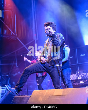 CORDOBA, Spagna 16 Maggio: Dani Martin durante il loro tour di concerti in Cordoba. Il teatro Axrquia di Cordoba, Foto Stock