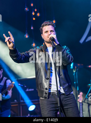 CORDOBA, Spagna 16 Maggio: Dani Martin durante il loro tour di concerti in Cordoba. Il teatro Axrquia di Cordoba, Foto Stock