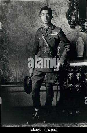 Mar 31, 2012 - Durante la visita in Gran Bretagna, maggio 1921 il Principe ereditario Hirohito è stato realizzato un generale onorario dell'Esercito britannico. Foto Stock