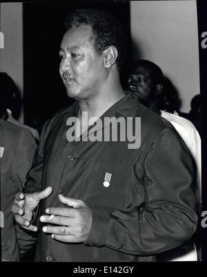 Mar 31, 2012 - Ja'AFER Mohamed Al-Nimeiry, Presidente del Sudan Nato, Omdurman, 1930. Ex comandante, Khartoum Garrison. Il Led Foto Stock