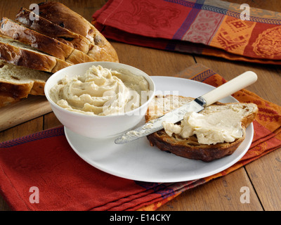 Il Brandy burro con crostini di pane passito Foto Stock