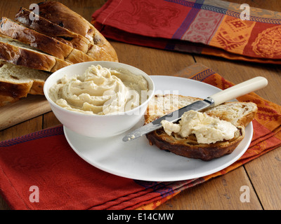 Il Brandy burro con crostini di pane passito Foto Stock