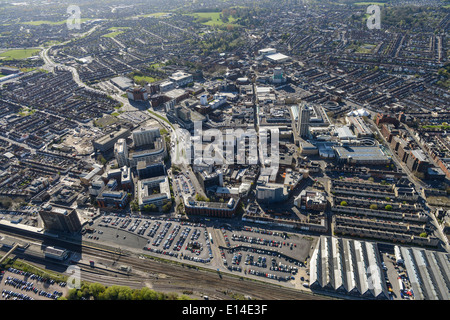 Fotografia aerea del centro città di Swindon Foto Stock