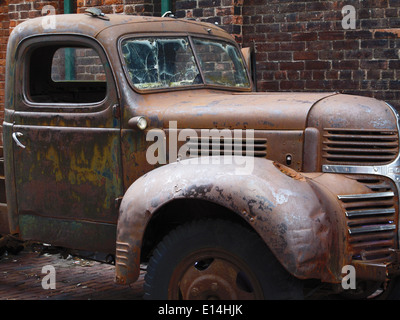 Auto d'epoca nel quartiere di distilleria, Toronto, Ontario. Foto Stock