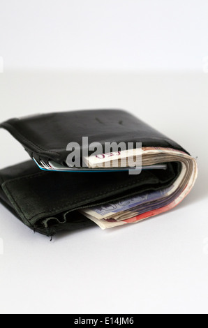 Contanti in portafoglio con carte - REGNO UNITO Foto Stock
