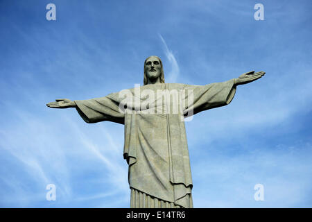 Cristo Redentore statua, Cristo Redentor, sul monte Corcovado, Rio de Janeiro, Stato di Rio de Janeiro, Brasile Foto Stock