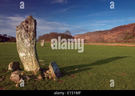 Nether Largie pietre permanente, Kilmartin Glen, Kilmartin Argyll & Bute Foto Stock