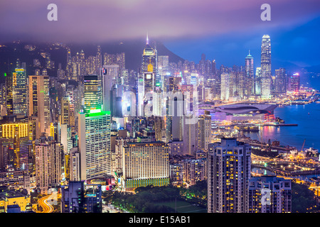 Hong Kong Cina skyline della città Foto Stock