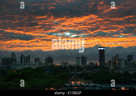 Tramonto su Nairobi. Foto Stock